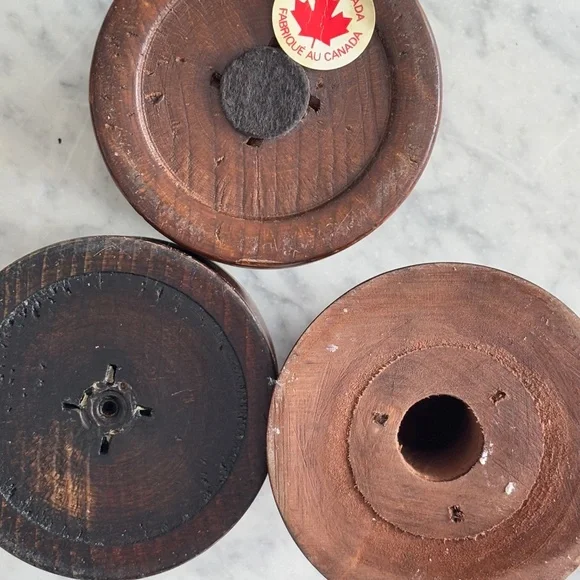 Wooden Candlestick Holders - Set of 3 - Picture 2 of 3